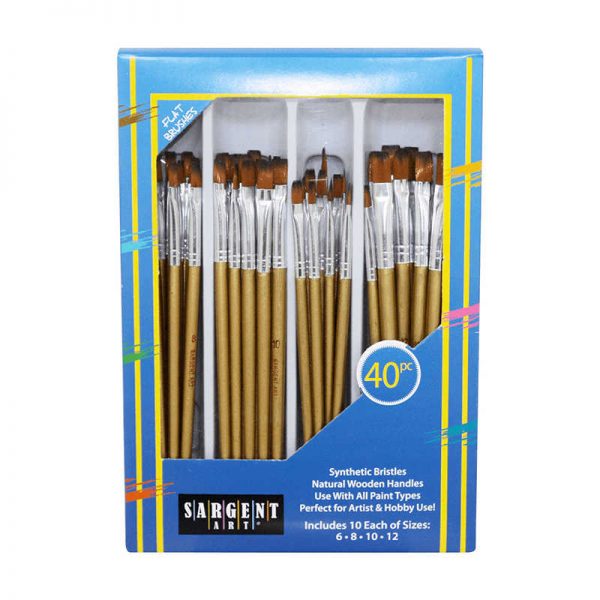 SARGENT ART INC. BRUSH FLAT SET 40 CT SAR563102