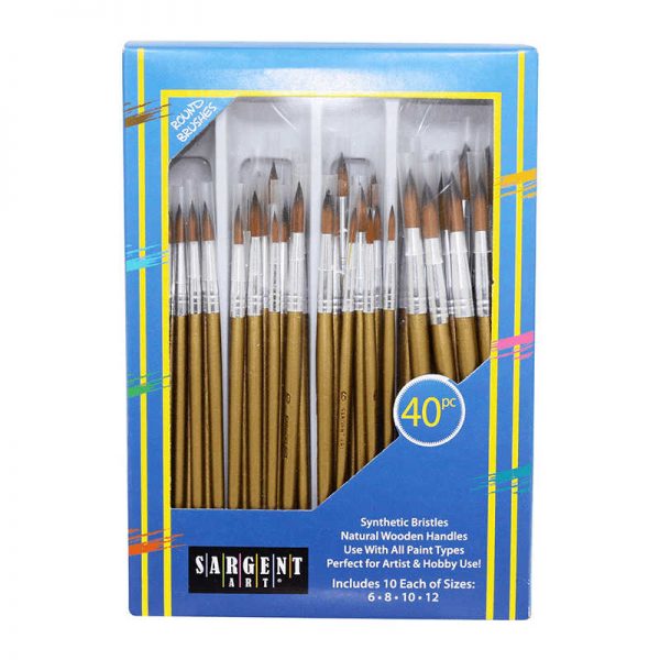 SARGENT ART INC. BRUSH ROUND SET 40 CT SAR563103