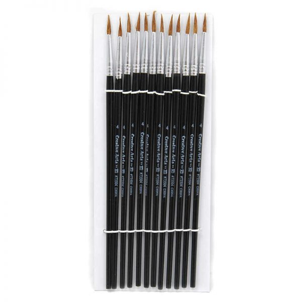 CHARLES LEONARD BRUSHES WATER COLOR POINTED #4 9/16 CAMEL HAIR 12 CT CHL73504