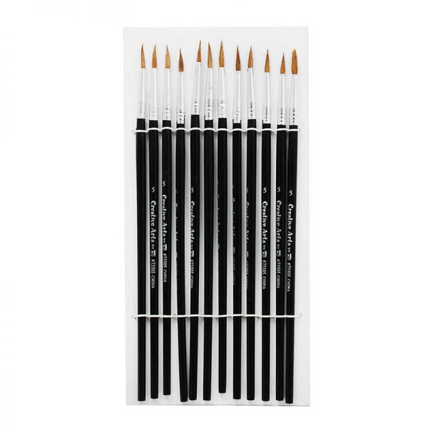 CHARLES LEONARD BRUSHES WATER COLOR POINTED #5 5/8 CAMEL HAIR 12 CT CHL73505