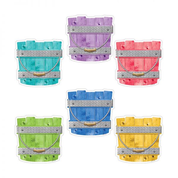 CREATIVE TEACHING PRESS BUCKETS 6IN CUT OUTS UPCYCLE STYLE CTP6008