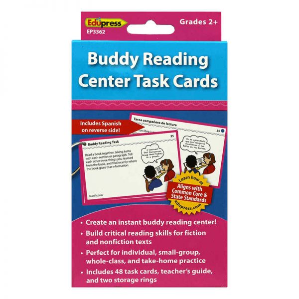 EDUPRESS BUDDY READING CENTER TASK CARDS GRADE 2 AND UP EP-3362