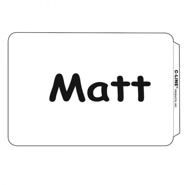 C-LINE PRODUCTS INC C LINE SELF ADHESIVE NAME BADGES PLAIN WHITE PACK OF 100 CLI92277