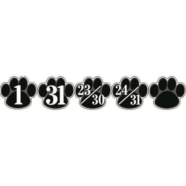 TEACHER CREATED RESOURCES CALENDAR DAYS BLACK PAW PRINTS TCR5232