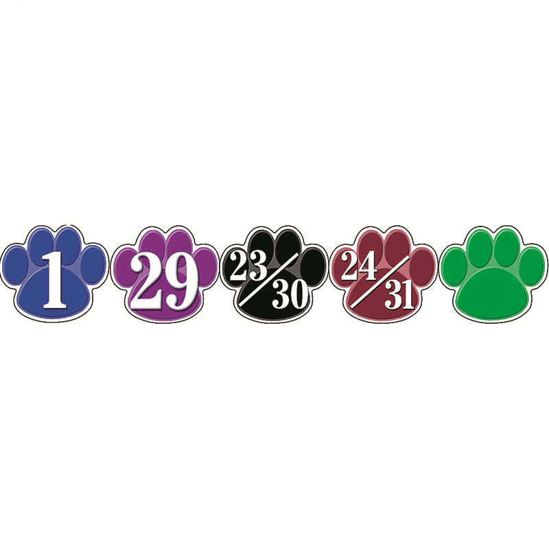 TEACHER CREATED RESOURCES CALENDAR DAYS COLORFUL PAW PRINTS TCR5240