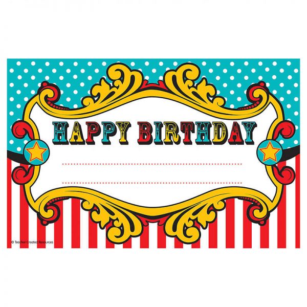 TEACHER CREATED RESOURCES CARNIVAL HAPPY BIRTHDAY AWARDS TCR5806