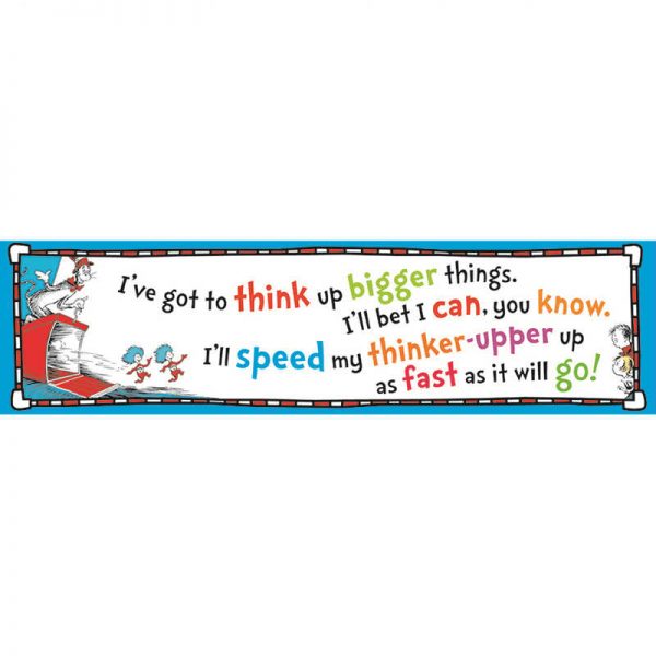 EUREKA CAT IN THE HAT THINK UP BIGGER THINGS BANNER 45X12 EU-849701