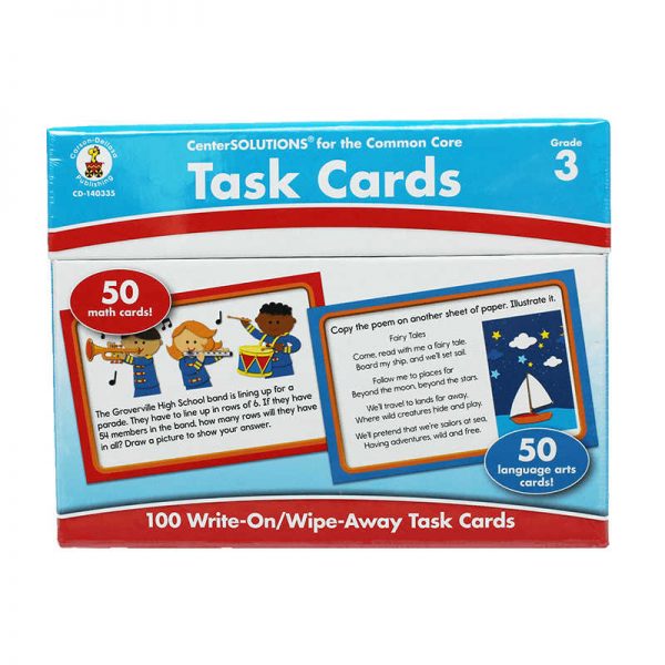 CARSON DELLOSA CENTER SOLUTIONS TASK CARDS GRADE 3 CD-140335