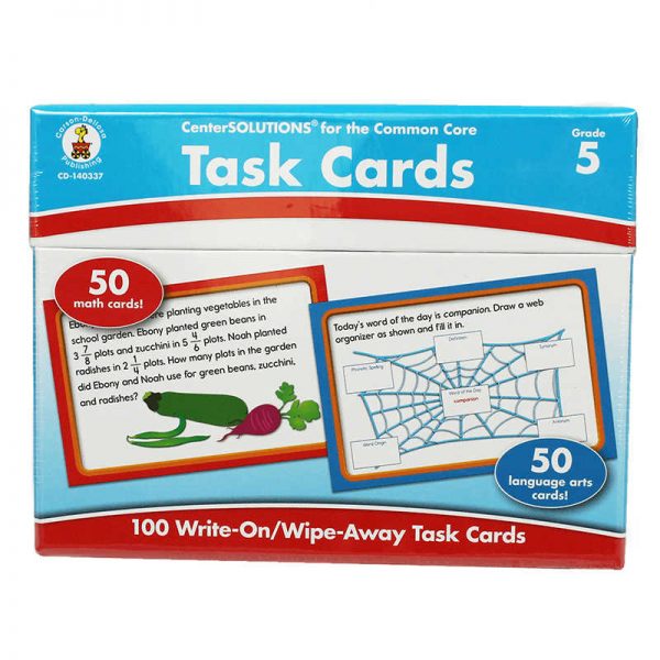 CARSON DELLOSA CENTER SOLUTIONS TASK CARDS GRADE 5 CD-140337