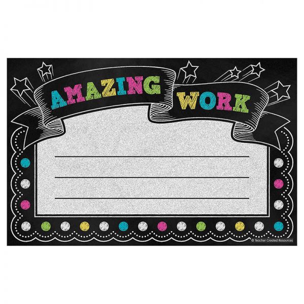 TEACHER CREATED RESOURCES CHALKBOARD BRIGHTS AMAZING WORK AWARDS TCR5836