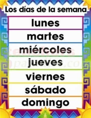 Days of the week in Spanish