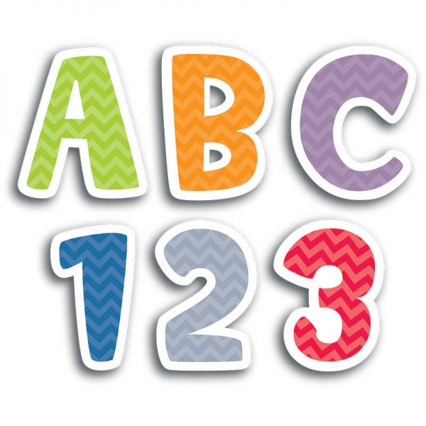 CREATIVE TEACHING PRESS CHEVRON SOLIDS 1IN LETTER STICKERS UPPER CASE ONLY CTP4394