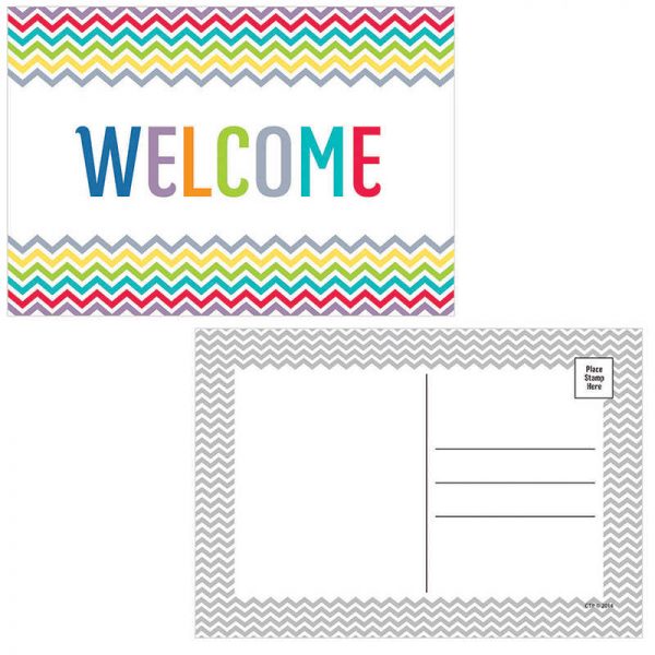 CREATIVE TEACHING PRESS CHEVRON WELCOME POSTCARDS CTP4802