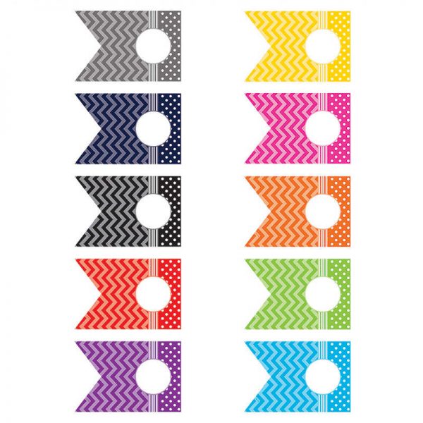 TEACHER CREATED RESOURCES CHEVRONS AND DOTS PENNANTS ACCENTS TCR5418