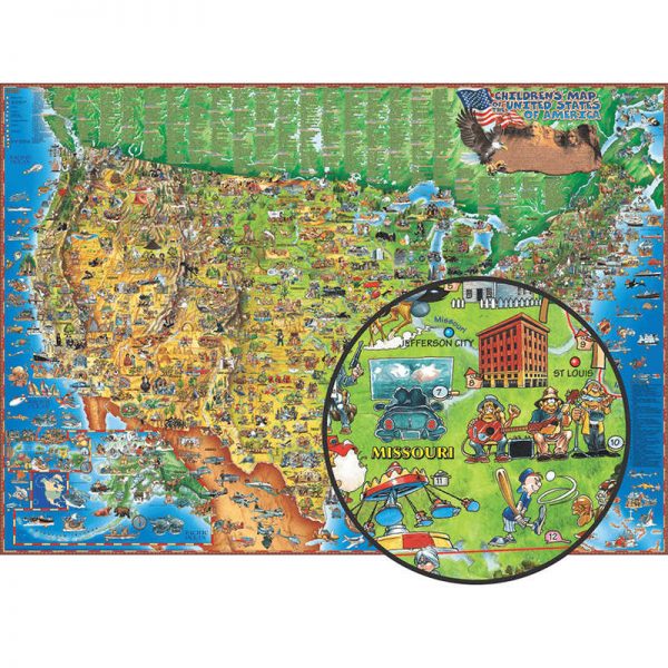 ROUND WORLD PRODUCTS CHILDRENS MAP OF THE USA RWPDM005