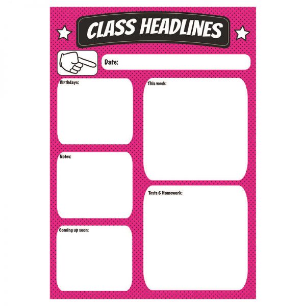 ASHLEY PRODUCTIONS CLASS HEADLINES LARGE MAGNETIC CHART ASH70007