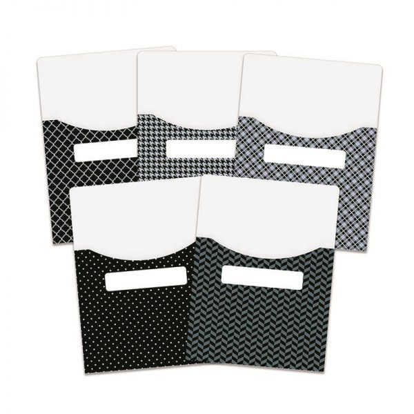 CREATIVE TEACHING PRESS CLASSIC BLACK & GRAY 9X12 LIBRARY POCKETS CTP6929