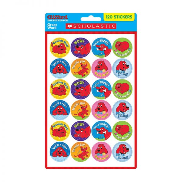 SCHOLASTIC TEACHING RESOURCES CLIFFORD GOOD WORK STICKERS SC-581965