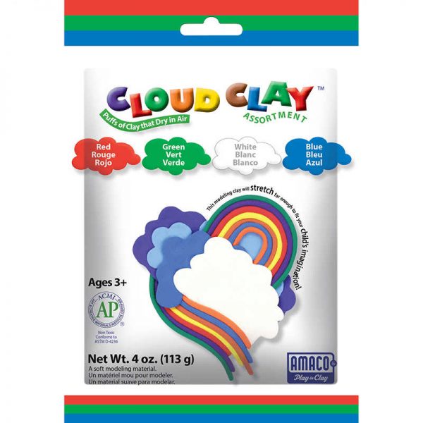 AMERICAN ART CLAY CLOUD CLAY MULTI COLOR 4OZ ASSORTED BLUE GREEN RED WHITE AMA30215T