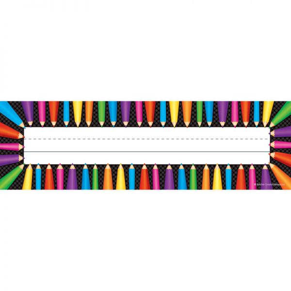 TEACHER CREATED RESOURCES COLORED PENCILS NAME PLATES TCR5512