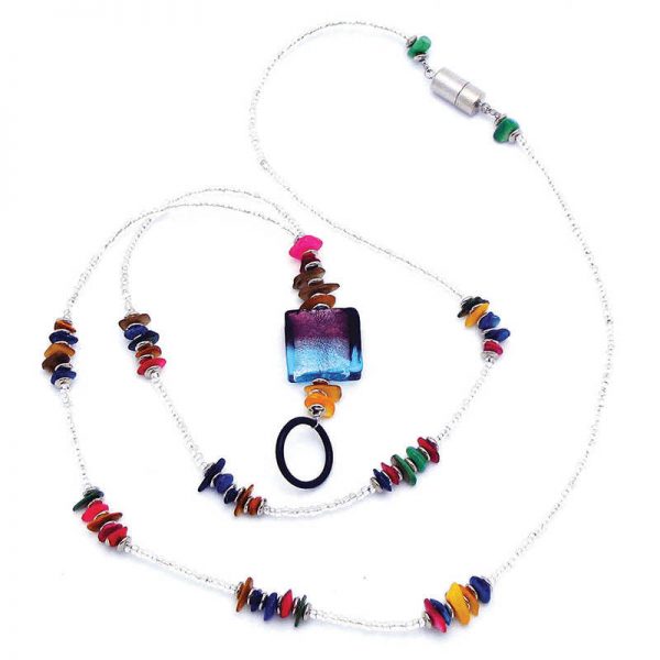 ASHLEY PRODUCTIONS COLORED STONES IDENTIFICATION HOLDER & BEADED LANYARD ASH10934