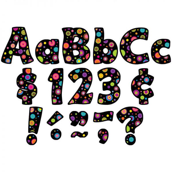 TEACHER CREATED RESOURCES COLORFUL CIRCLES FUNTASTIC FONT 4IN LETTERS COMBO PACK TCR5349