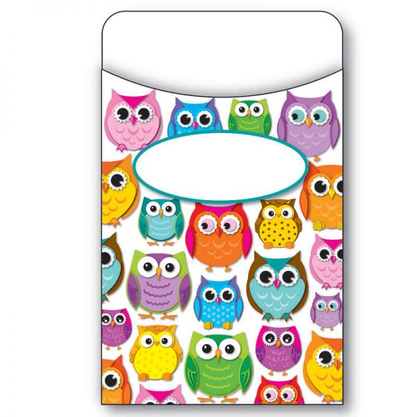 CARSON DELLOSA COLORFUL OWLS LIBRARY POCKETS CD-121011