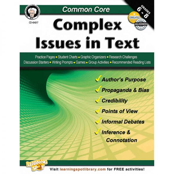 CARSON DELLOSA COMMON CORE COMPLEX ISSUES IN TEXT BOOK GRADE 6-8 CD-404217