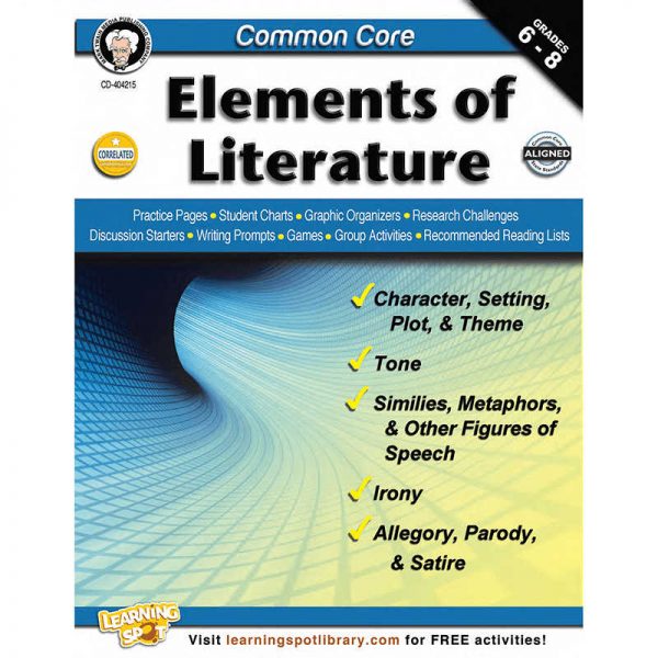 CARSON DELLOSA COMMON CORE ELEMENTS OF LITERATURE BOOK GRADE 6-8 CD-404215