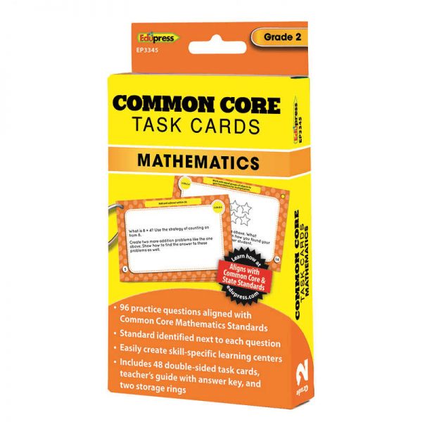 EDUPRESS COMMON CORE MATH TASK CARDS GRADE 2 EP-3345