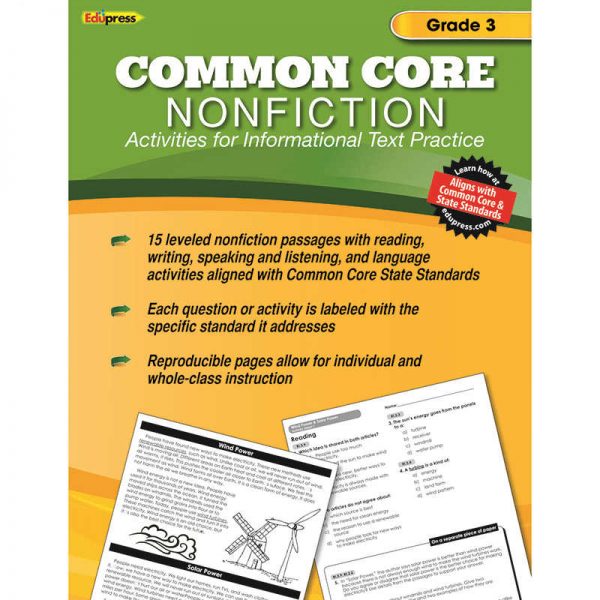 EDUPRESS COMMON CORE NONFICTION BOOK GRADE 3 EP-2352