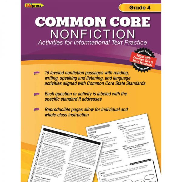 EDUPRESS COMMON CORE NONFICTION BOOK GRADE 4 EP-2353