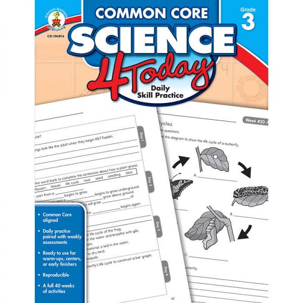 CARSON DELLOSA COMMON CORE SCIENCE 4 TODAY GRADE 3 CD-104814