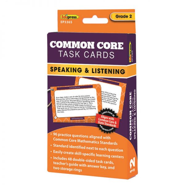 EDUPRESS COMMON CORE TASK CARDS SPEAKING & LISTENING GRADE 2 EP-3365
