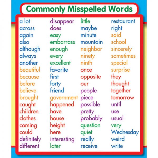 CARSON DELLOSA COMMONLY MISSPELLED WORDS STICKERS CD-168068