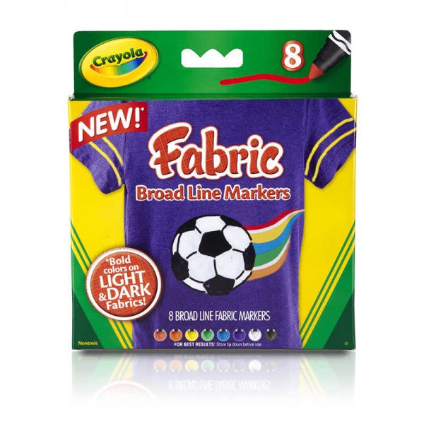 CRAYOLA LLC CRAYOLA FABRIC MARKERS 8 COUNT BROADLINE BIN588179