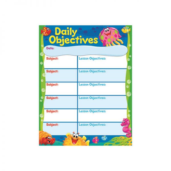 TREND ENTERPRISES INC. DAILY OBJECTIVES SEA BUDDIES LEARNING CHART T-38359