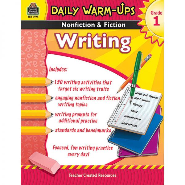 TEACHER CREATED RESOURCES DAILY WARM UPS GRADE 1 NONFICTION & FICTION WRITING BOOK TCR3974