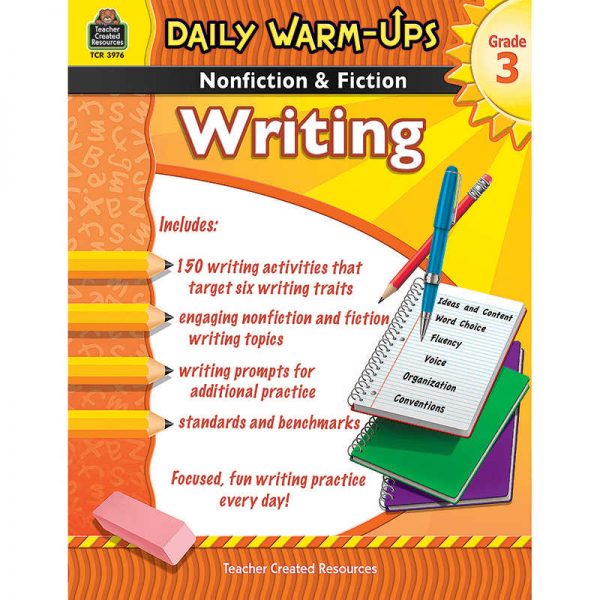 TEACHER CREATED RESOURCES DAILY WARM UPS GRADE 3 NONFICTION & FICTION WRITING BOOK TCR3976