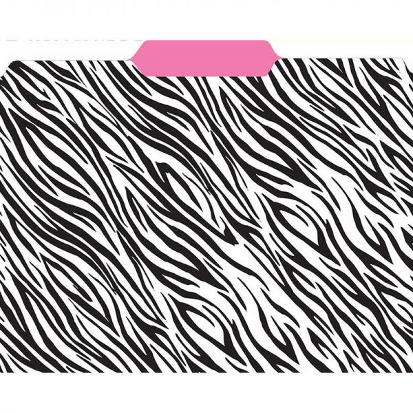TOP NOTCH TEACHER PRODUCTS DESIGNER FILE FOLDERS ZEBRA PINK TOP3300