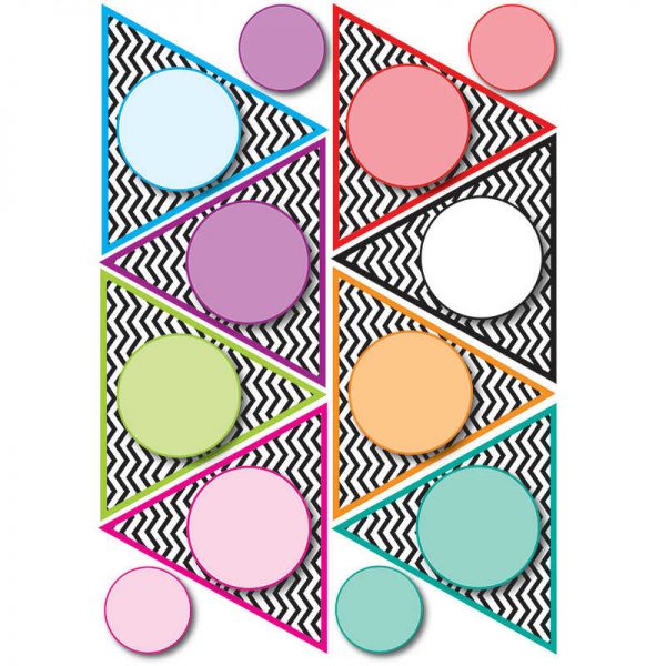 ASHLEY PRODUCTIONS DIE CUT MAGNET PENNANTS BLK CHEVRON ASH10134