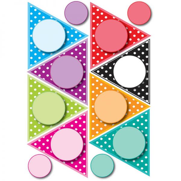 ASHLEY PRODUCTIONS DIE CUT MAGNET PENNANTS COLOR DOTS ASH10144