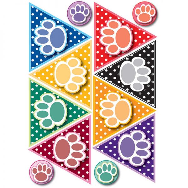 ASHLEY PRODUCTIONS DIE CUT MAGNET PENNANTS COLOR PAWS ASH10145