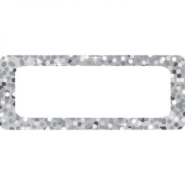ASHLEY PRODUCTIONS DIE CUT MAGNETS SILVER SPARKLE NAME PLATES ASH10083