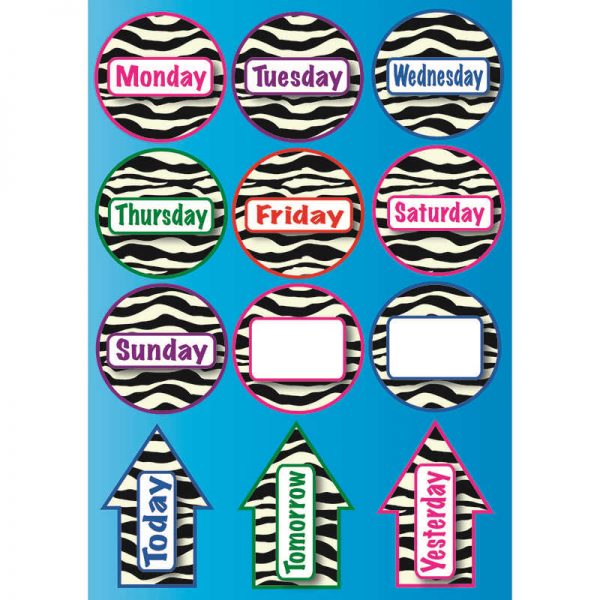 ASHLEY PRODUCTIONS DIE CUT MAGNETS ZEBRA TIME ORGANIZERS ASH10119