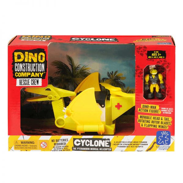 EDUCATIONAL INSIGHTS DINO CONSTRUCTION CO RESCUE CREW CYCLONE THE PTERANODON HELICOPTER EI-4161