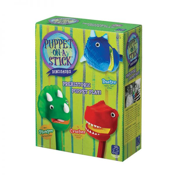 EDUCATIONAL INSIGHTS DINO PUPPET ON A STICK BOX OF 3 EI-1869