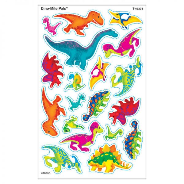 TREND ENTERPRISES INC. DINO-MITE PALS SUPERSHAPES STICKERS LARGE T-46331