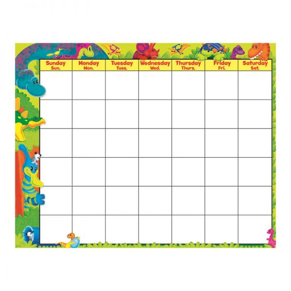 TREND ENTERPRISES INC. DINO-MITE PALS WIPE-OFF CALENDAR T-27020