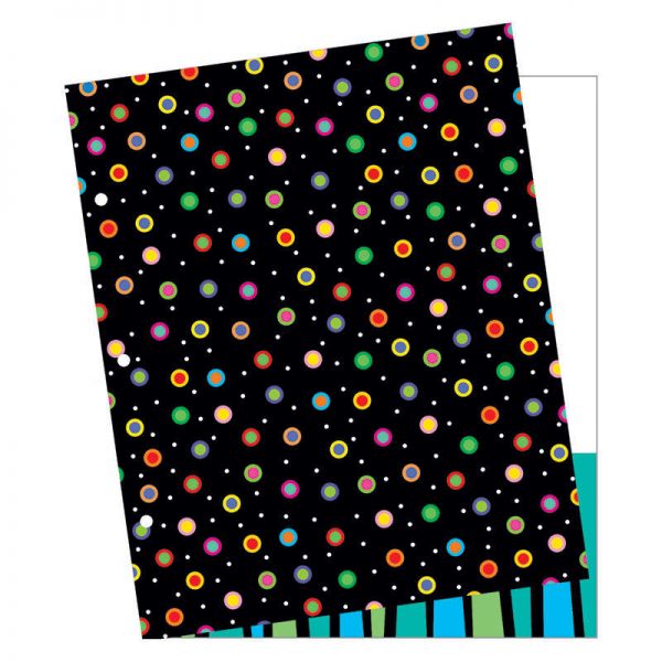 CREATIVE TEACHING PRESS DOTS ON BLACK 2 POCKET FOLDER CTP4343